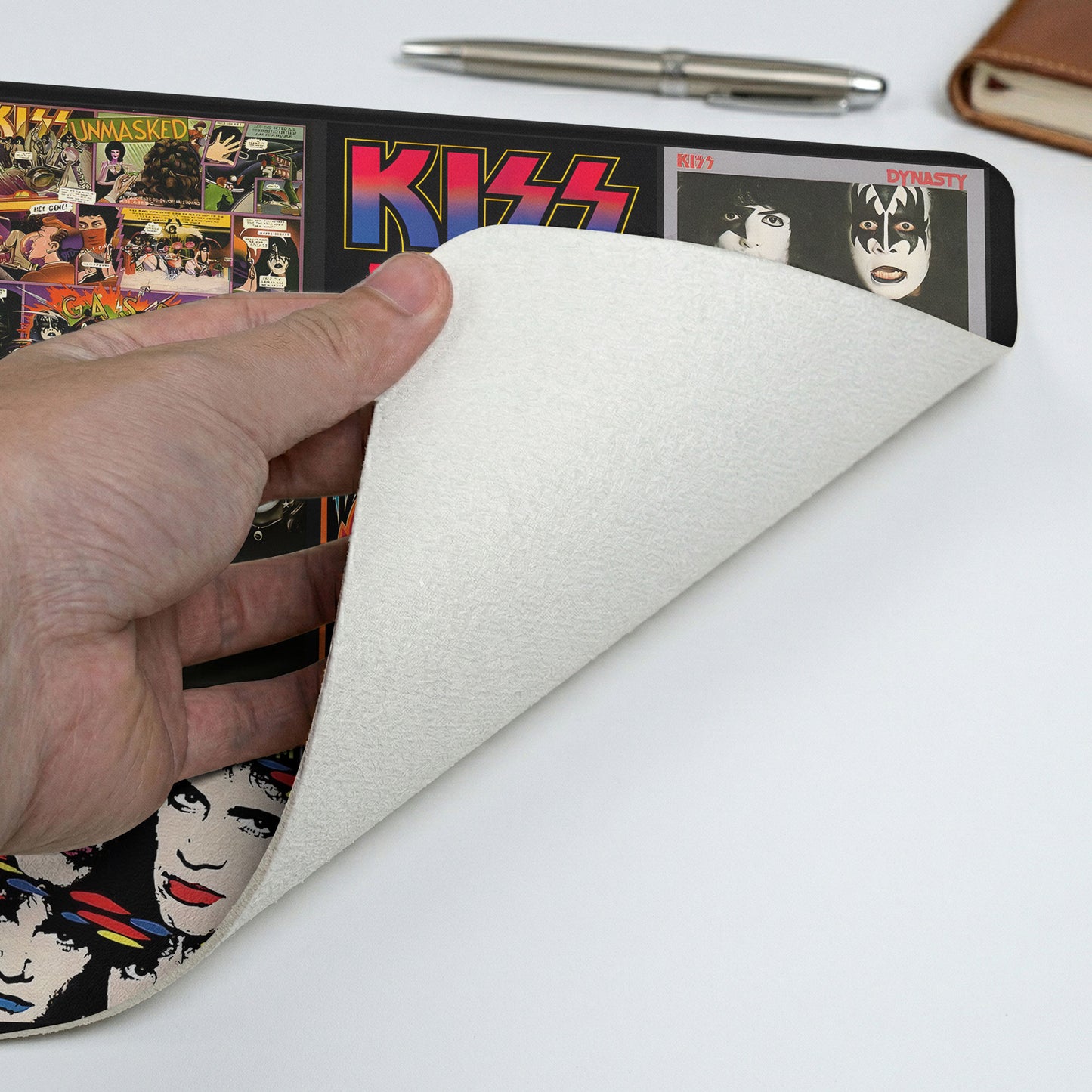KISS Rock N Roll Album Covers Desk Mat – Non-slip Office Gift Keyboard Pad Birthday Gift For Music Lovers