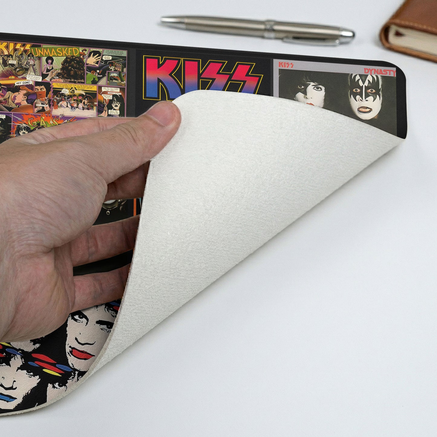 KISS Band Rock N Roll Album Covers Collage Desk Mat – Non-slip Office Gift Keyboard Pad Birthday Gift For Music Lovers