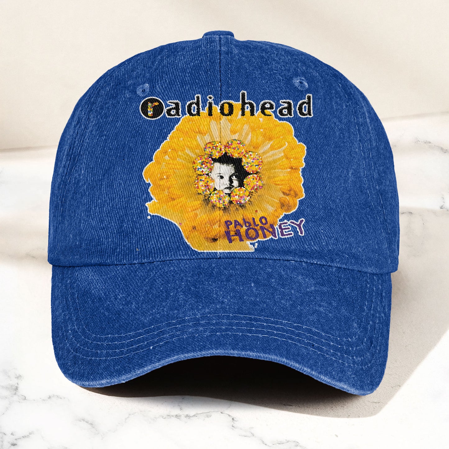 Radiohead Pablo Honey Denim Dad Cap – Vintage Washed Alternative Rock Hat