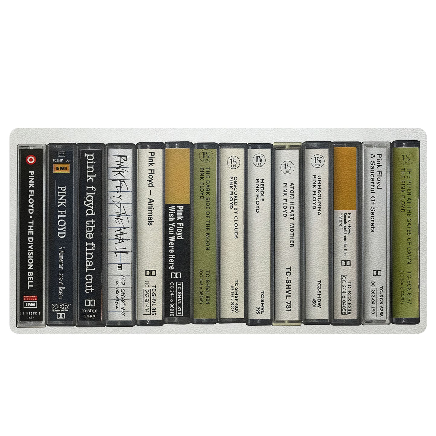Pink Floyd Vintage Cassette Tape Stack Desk Mat – Non-slip Office Gift Keyboard Pad Birthday Gift For Music Lovers