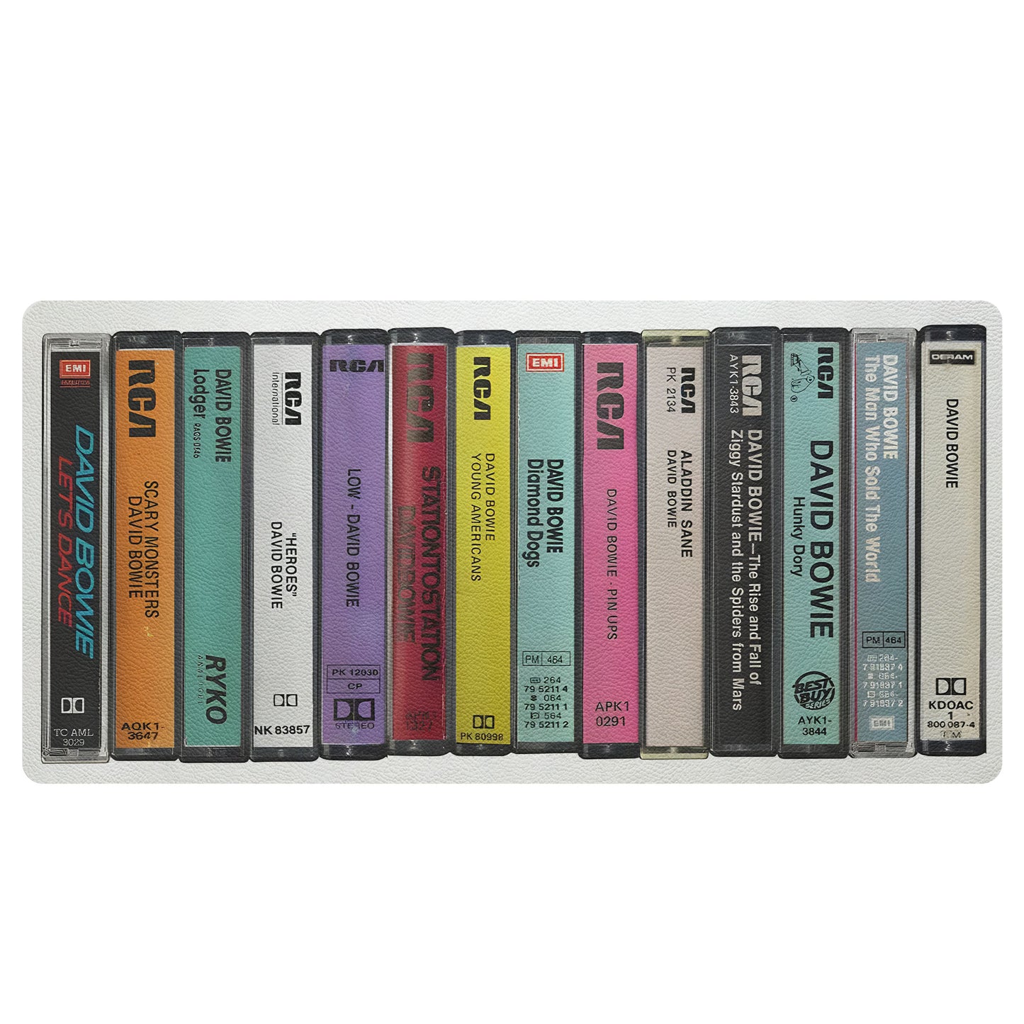 David Bowie Vintage Cassette Tape Stack Desk Mat – Non-slip Office Gift Keyboard Pad Birthday Gift For Music Lovers