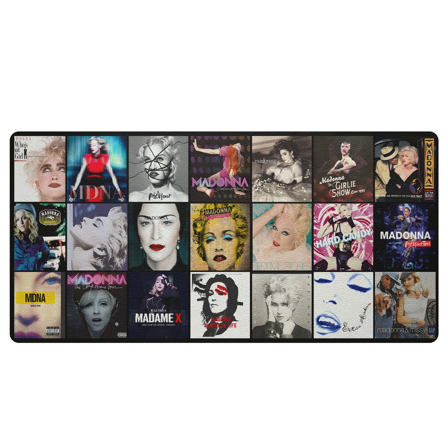 Madonna Queen of Pop Album Covers Collage Desk Mat – Non-slip Office Gift Keyboard Pad Birthday Gift For Music Lovers