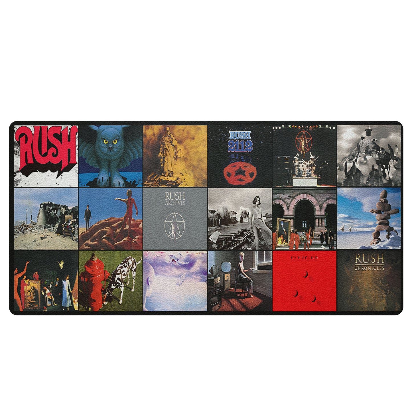 Rush Band Album Covers Collage Desk Mat – Non-slip Office Gift Keyboard Pad Birthday Gift For Music Lovers