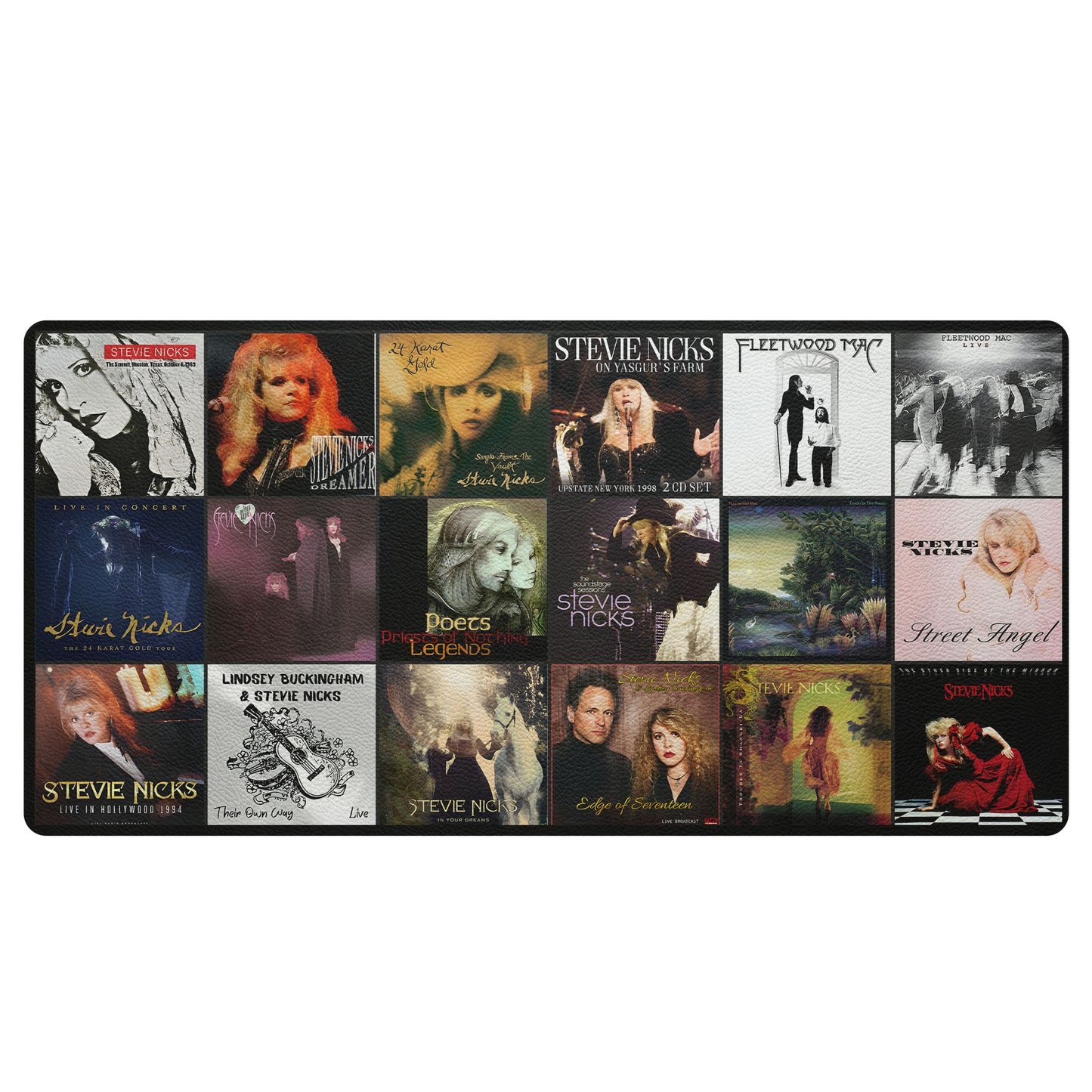 Stevie Nicks Fleetwood Mac Album Covers Collage Desk Mat – Non-slip Office Gift Keyboard Pad Birthday Gift For Music Lovers