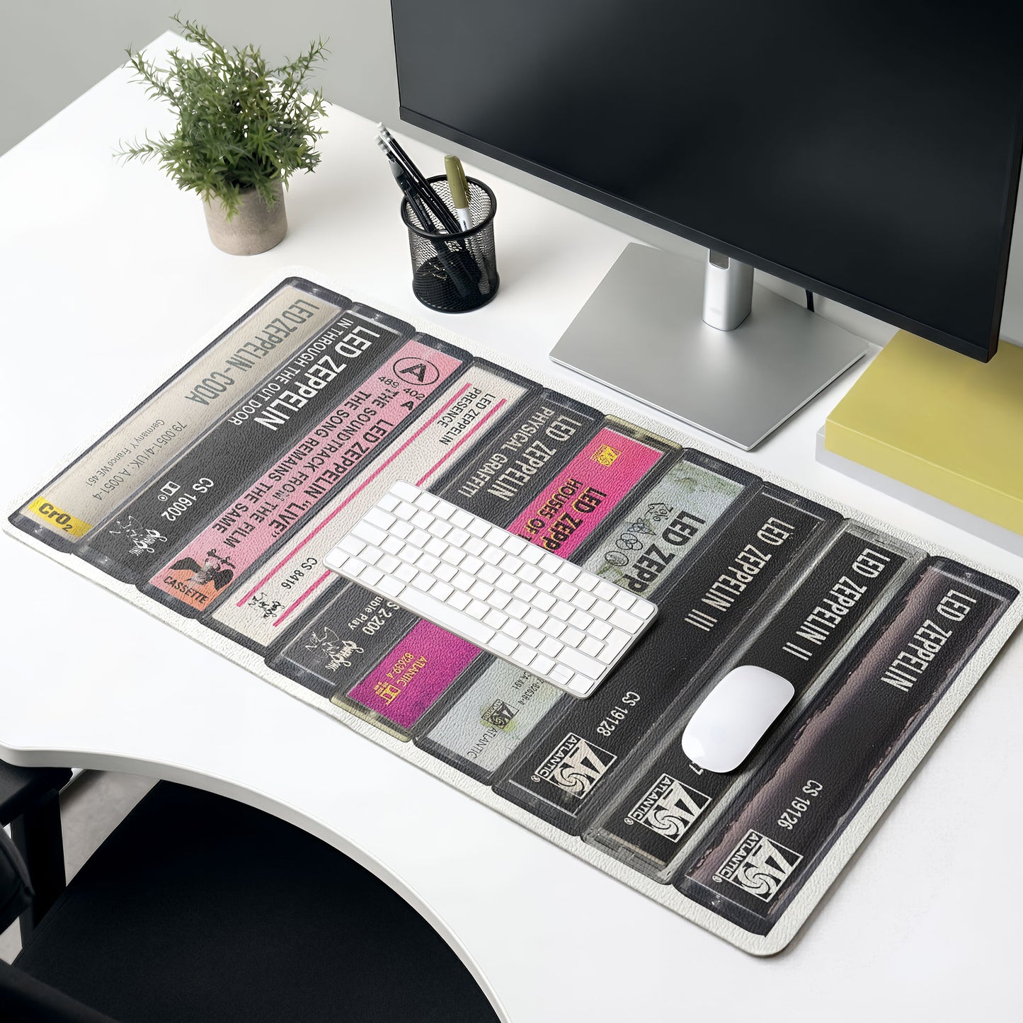 Led Zeppelin Retro Cassette Tapes Desk Mat – Non-slip Office Gift Keyboard Pad Birthday Gift For Music Lovers