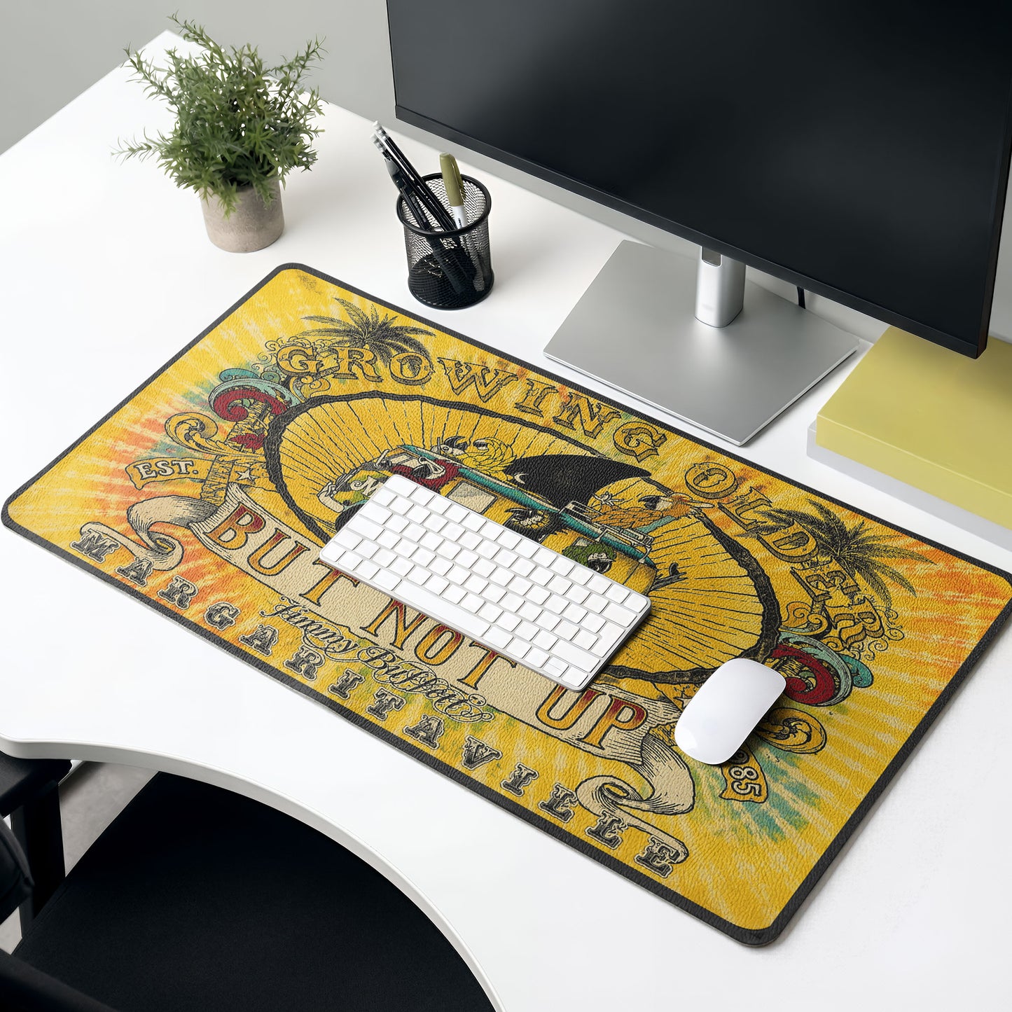 Jimmy Buffett Growing Older But Not Up Album Covers Desk Mat – Non-slip Office Gift Keyboard Pad Birthday Gift For Music Lovers