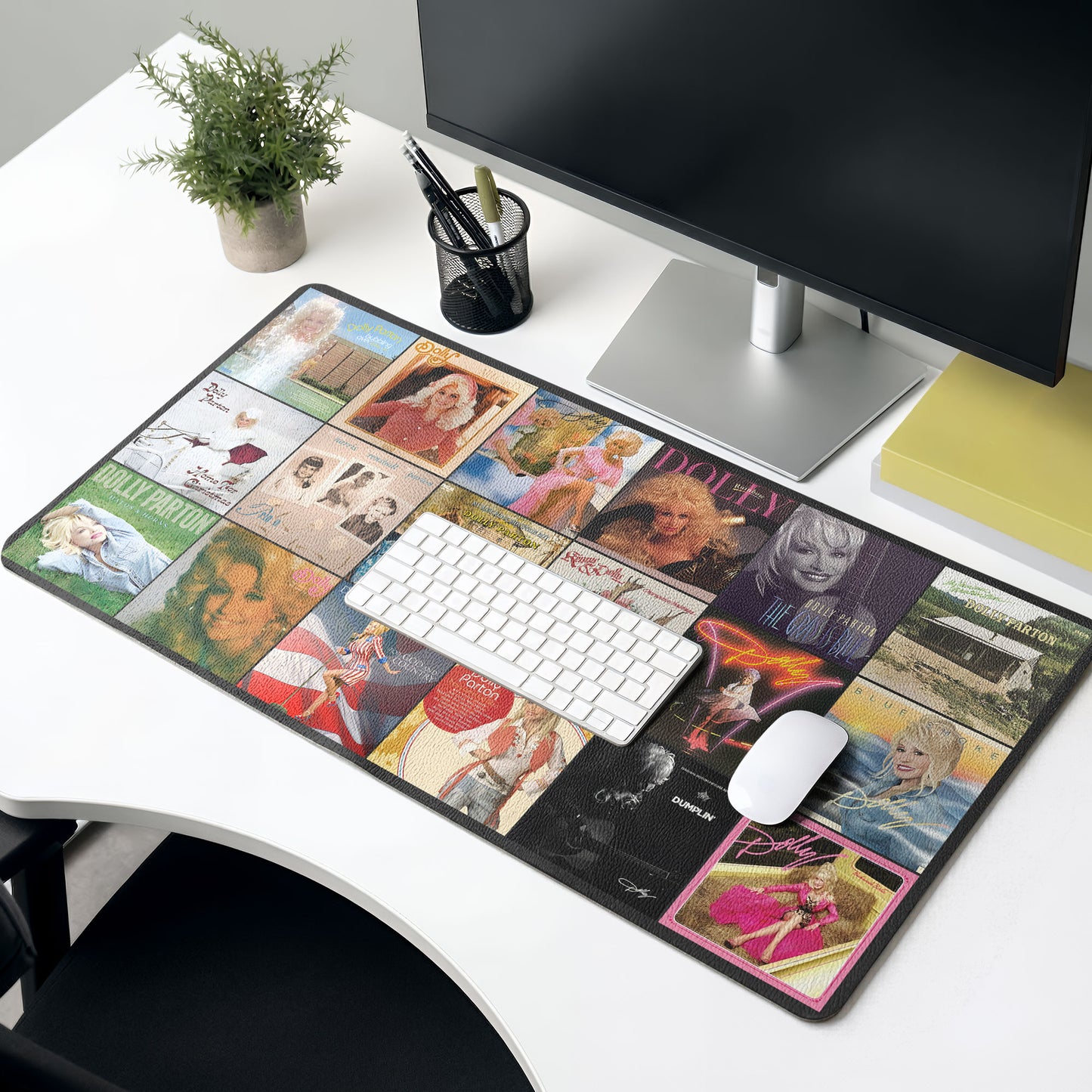 Dolly Parton Queen of Country Album Covers Collage Desk Mat – Non-slip Office Gift Keyboard Pad Birthday Gift For Music Lovers