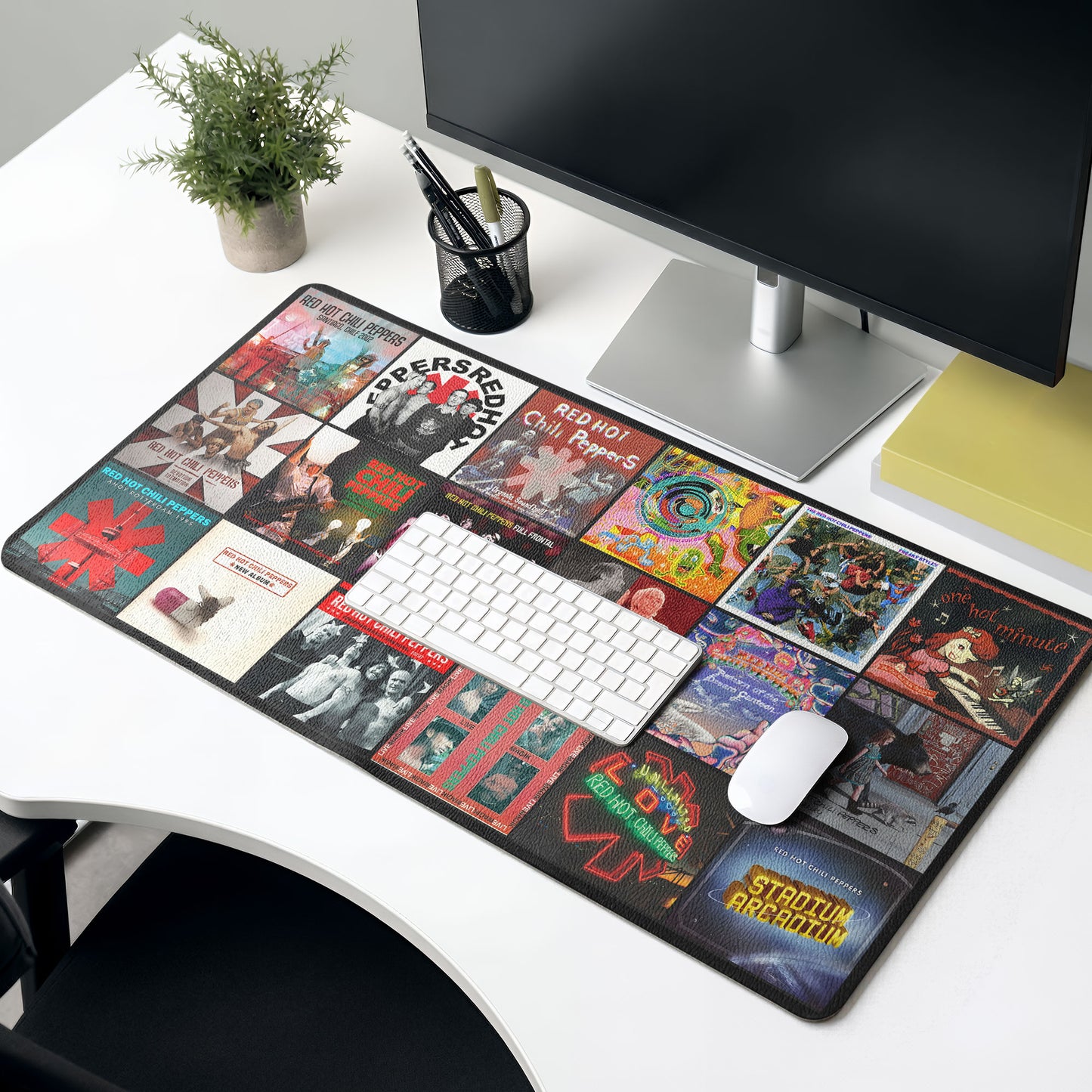 Red Hot Chili Peppers Album Covers Collage Desk Mat – Non-slip Office Gift Keyboard Pad Birthday Gift For Music Lovers