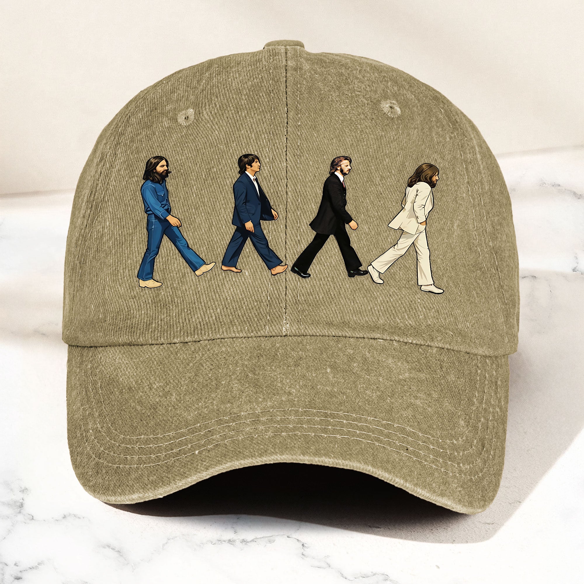 Abbey Road Denim Dad Cap – Iconic Walk Design ( With BOX) – Printnest