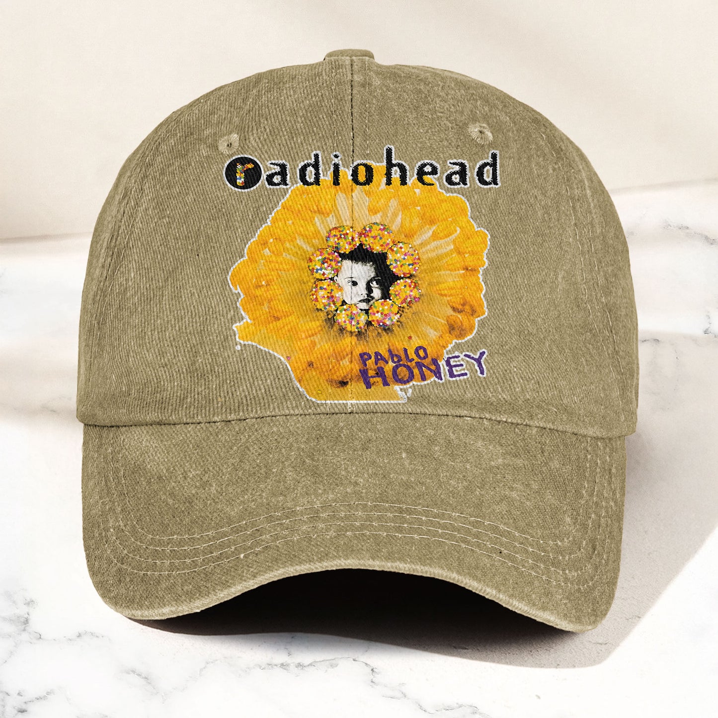 Radiohead Pablo Honey Denim Dad Cap – Vintage Washed Alternative Rock Hat