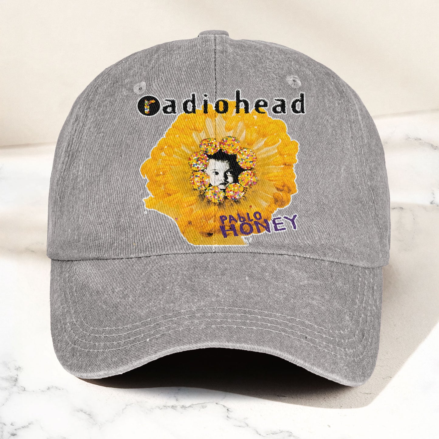 Radiohead Pablo Honey Denim Dad Cap – Vintage Washed Alternative Rock Hat