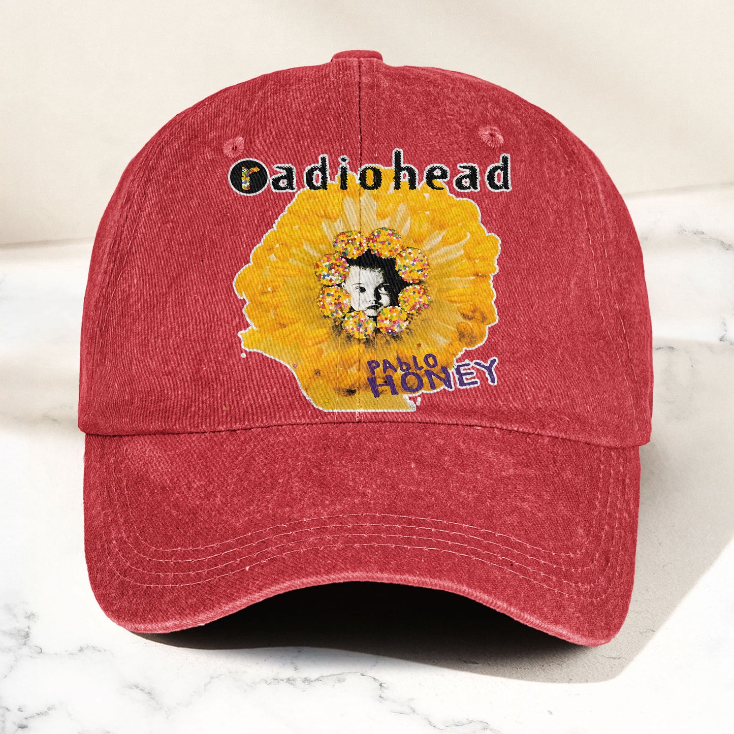 Radiohead Pablo Honey Denim Dad Cap – Vintage Washed Alternative Rock Hat