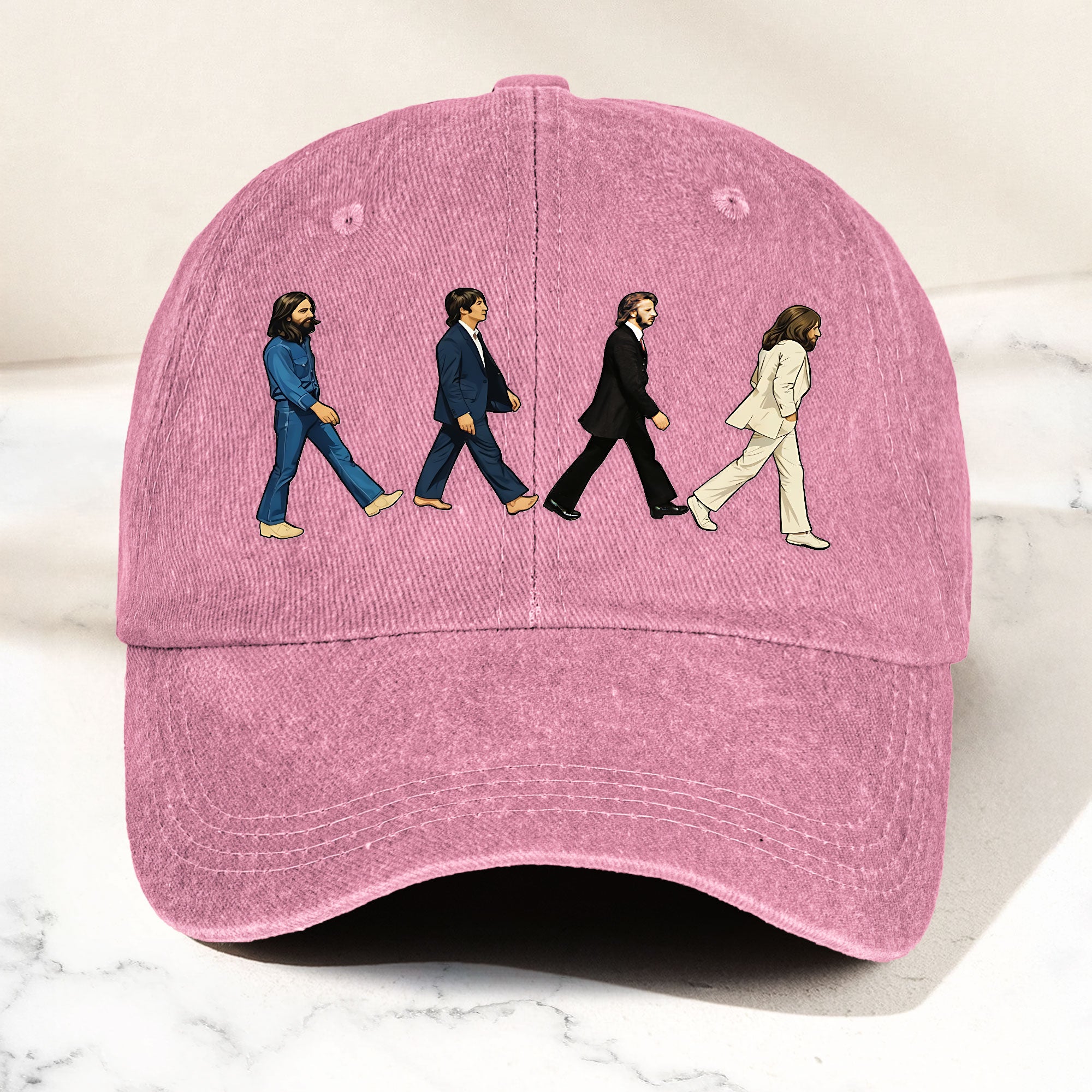 Abbey Road Denim Dad Cap – Iconic Walk Design ( With BOX) – Printnest