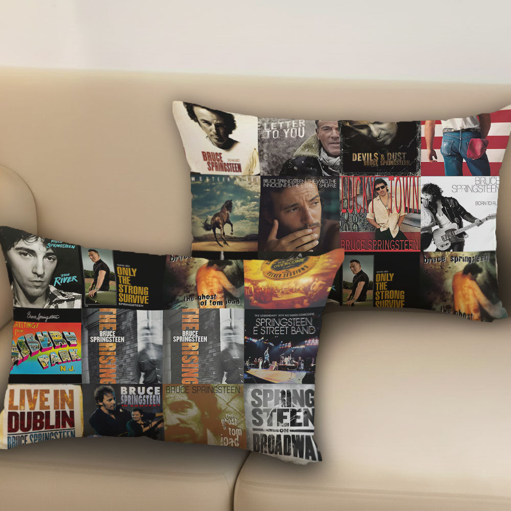 Bruce Springsteen Album Collage Bedding Set – Classic Rock Music Fan Bedroom Decor