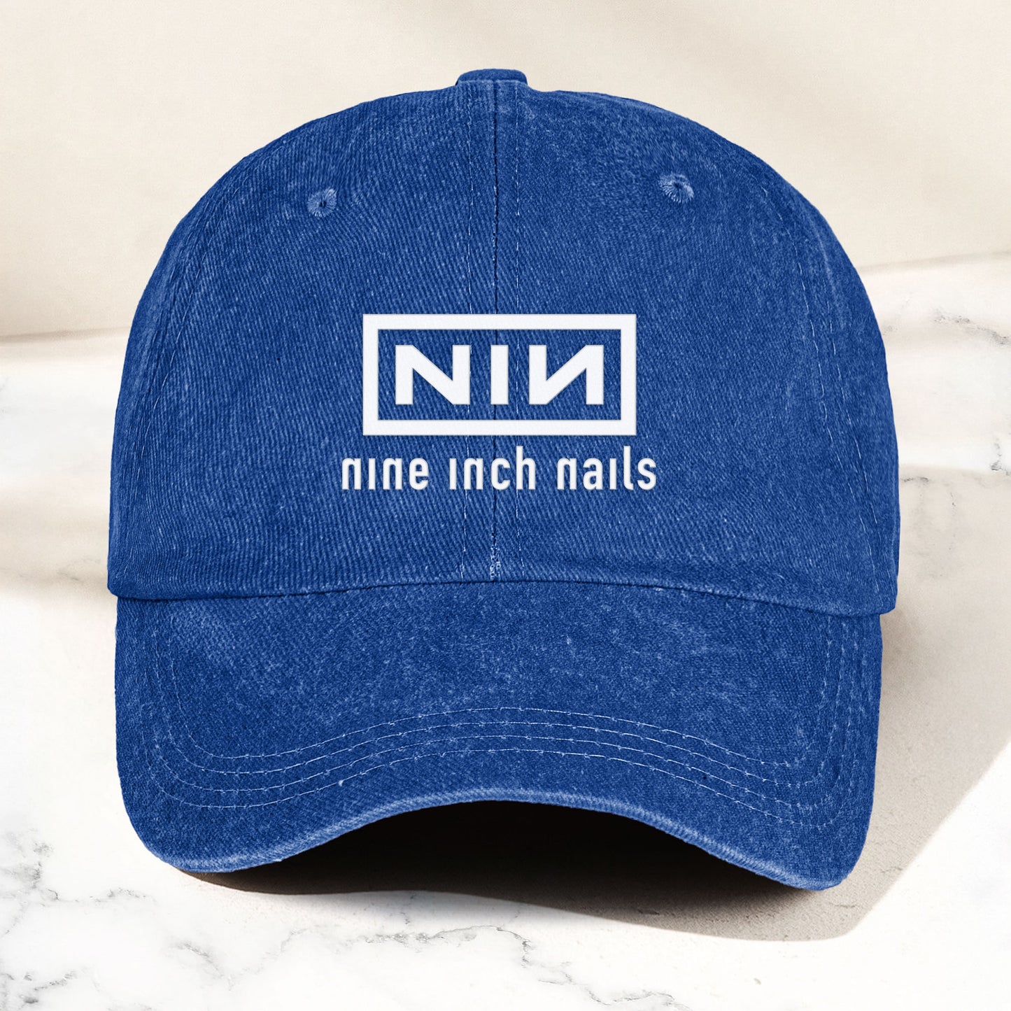 Nine Inch Nails Denim Dad Cap – Classic NIN Logo Design ( With BOX)