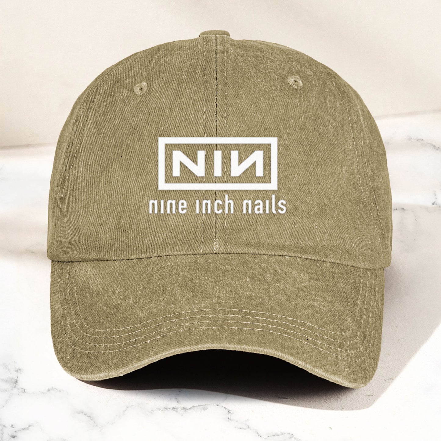 Nine Inch Nails Denim Dad Cap – Classic NIN Logo Design ( With BOX)