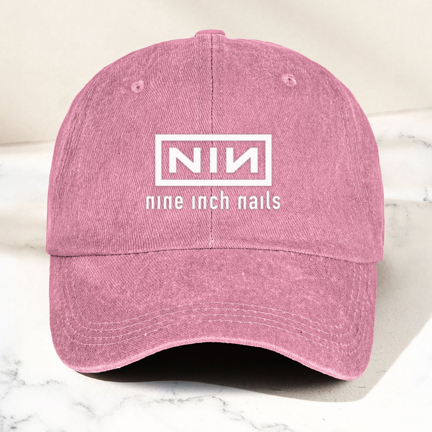 Nine Inch Nails Denim Dad Cap – Classic NIN Logo Design ( With BOX)