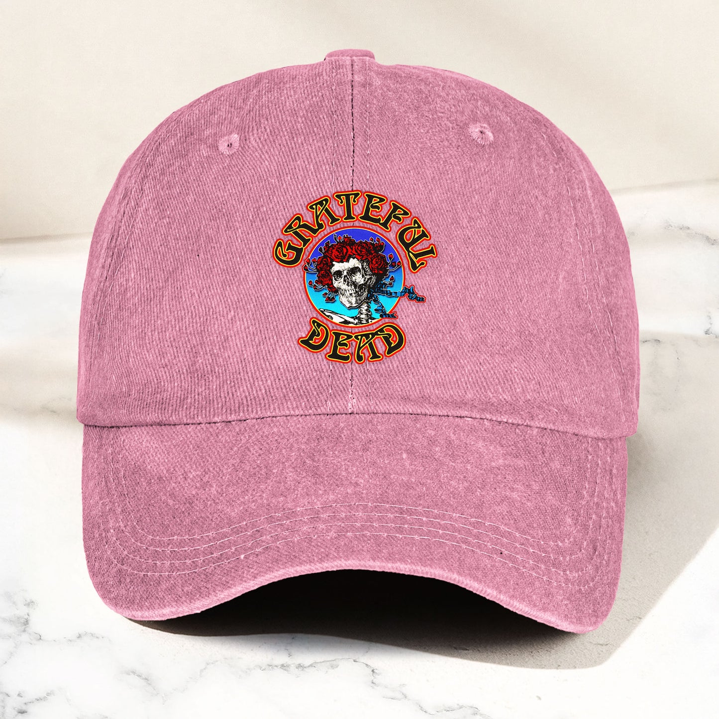 Grateful Dead Denim Dad Cap – Skull & Roses Classic Design ( With BOX)