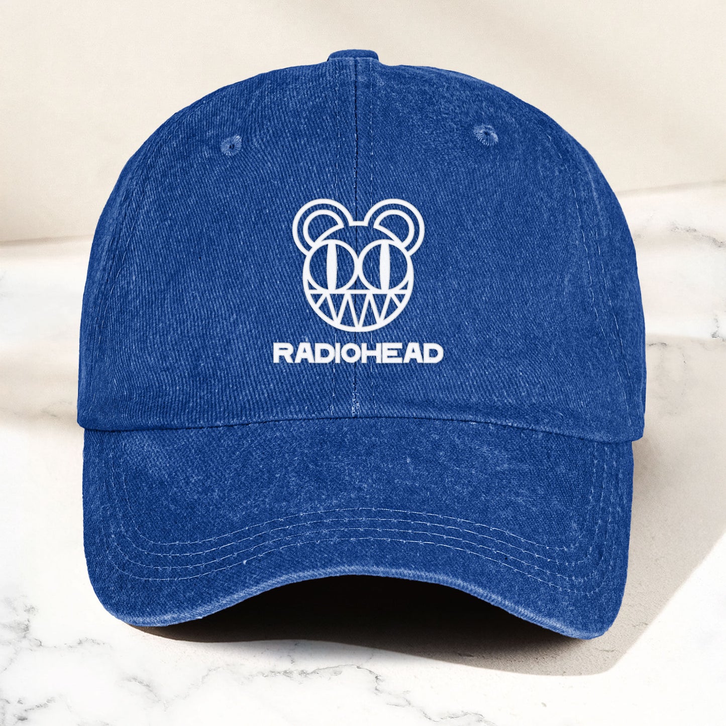 Radiohead Denim Dad Cap – Modified Bear Logo Design ( With BOX)