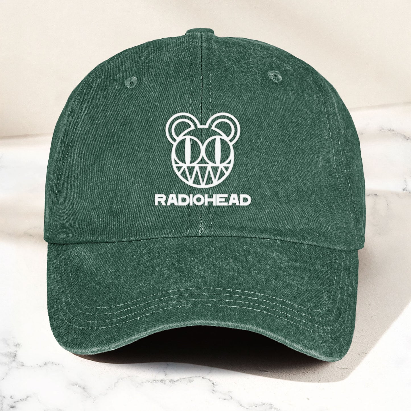 Radiohead Denim Dad Cap – Modified Bear Logo Design ( With BOX)