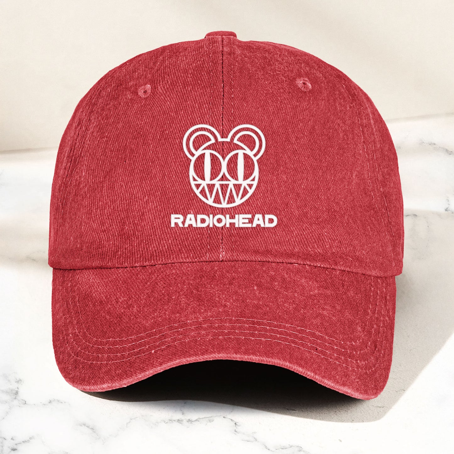 Radiohead Denim Dad Cap – Modified Bear Logo Design ( With BOX)