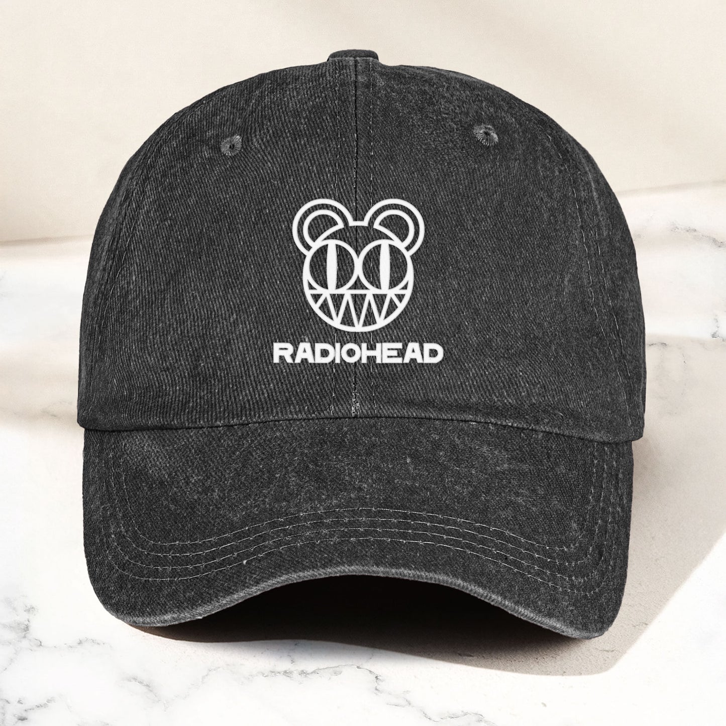 Radiohead Denim Dad Cap – Modified Bear Logo Design ( With BOX)