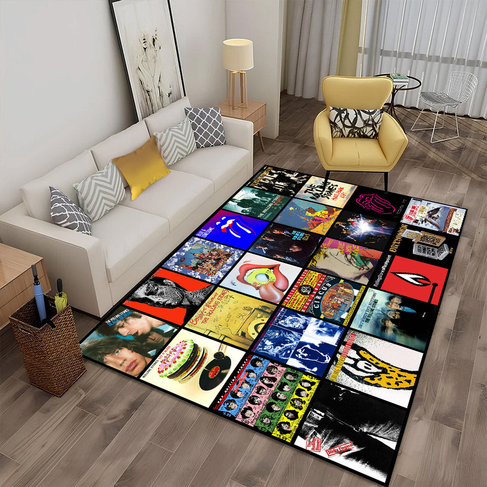 The Rolling Stones Album Cover Collage Rug