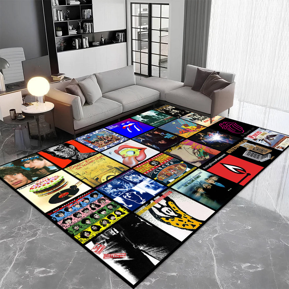 The Rolling Stones Album Cover Collage Rug