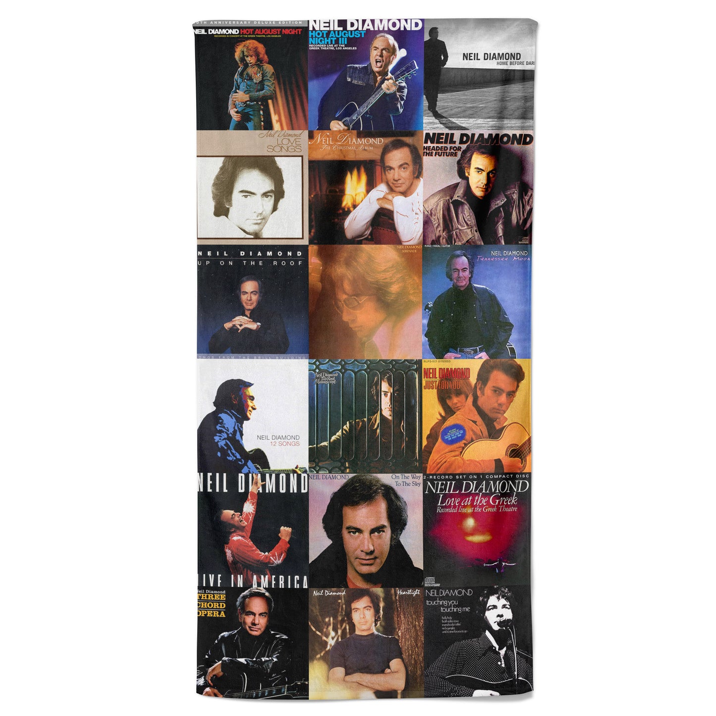 Neil Diamond Beach Towel – Album Cover Collage Pop Rock Towel