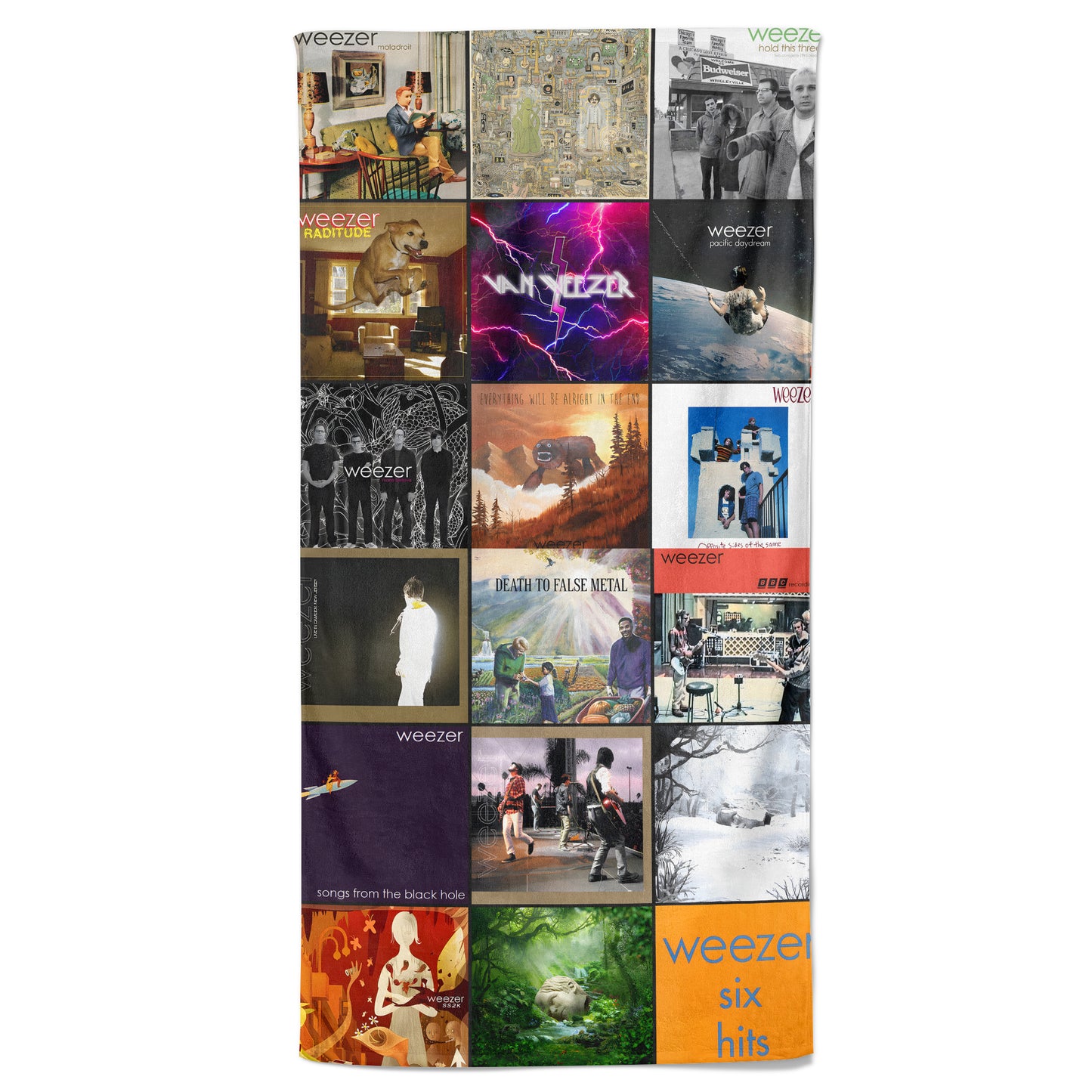 Weezer Beach Towel – Album Cover Collage Classic Rock Towel