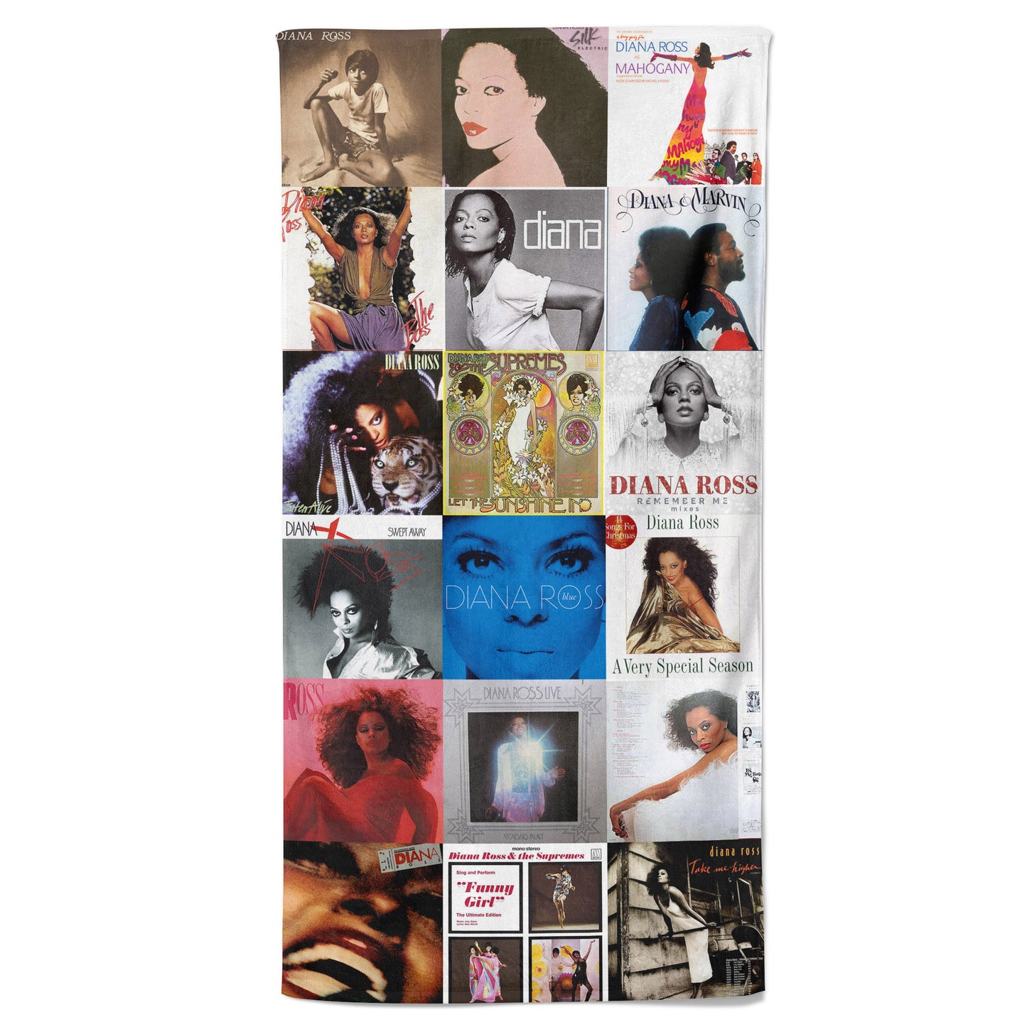 Diana Ross Beach Towel – Album Cover Collage Disco Pop Towel