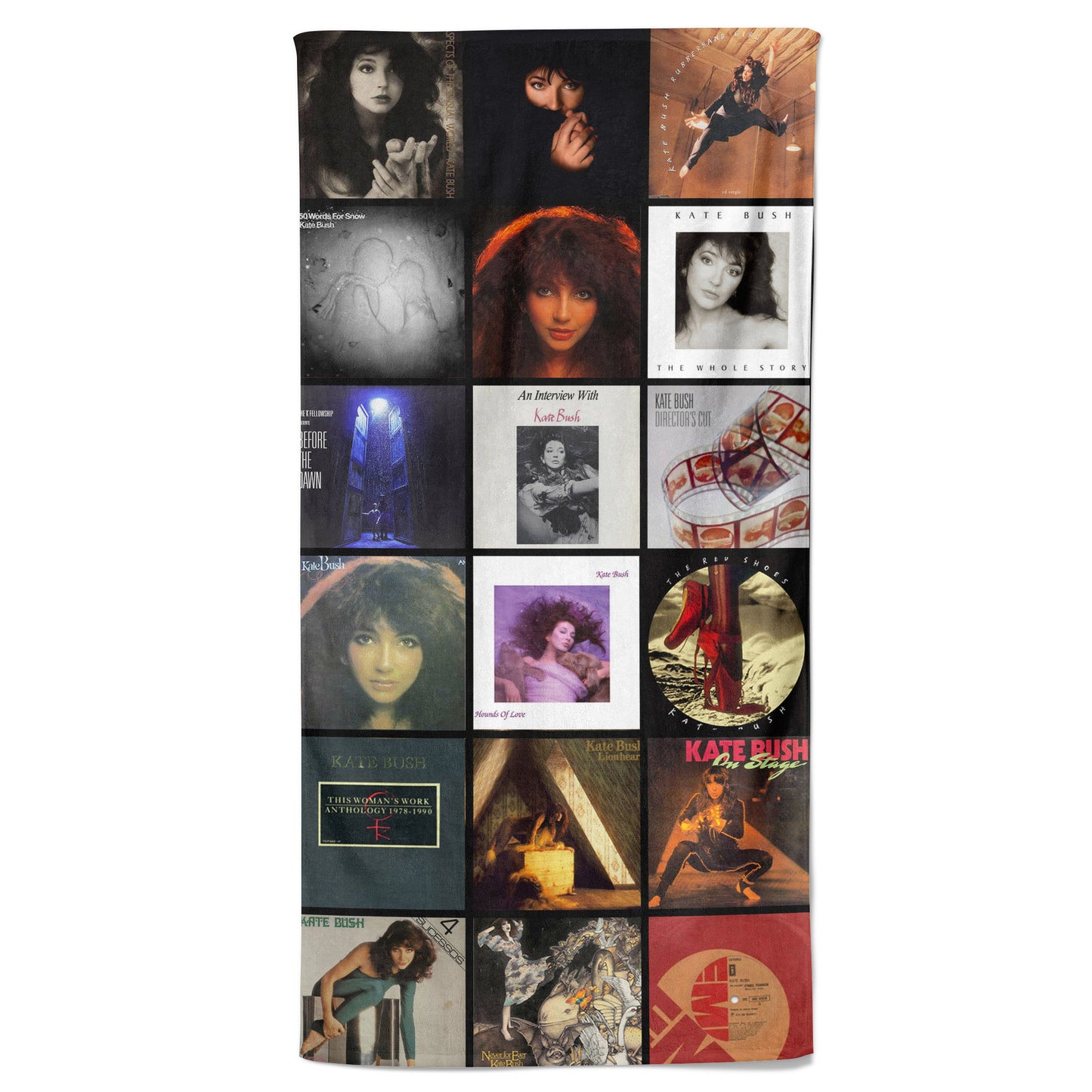 Kate Bush Beach Towel – Album Cover Collage Pop Star Towel