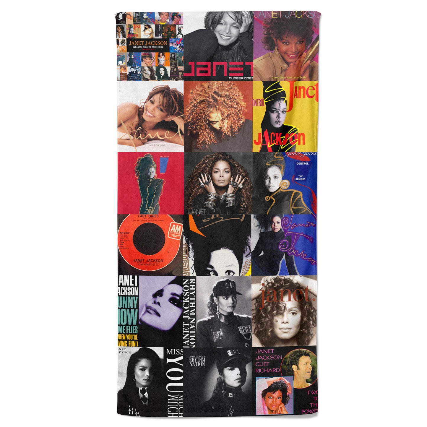 Janet Jackson Beach Towel – Album Cover Collage Pop and R&B Towel