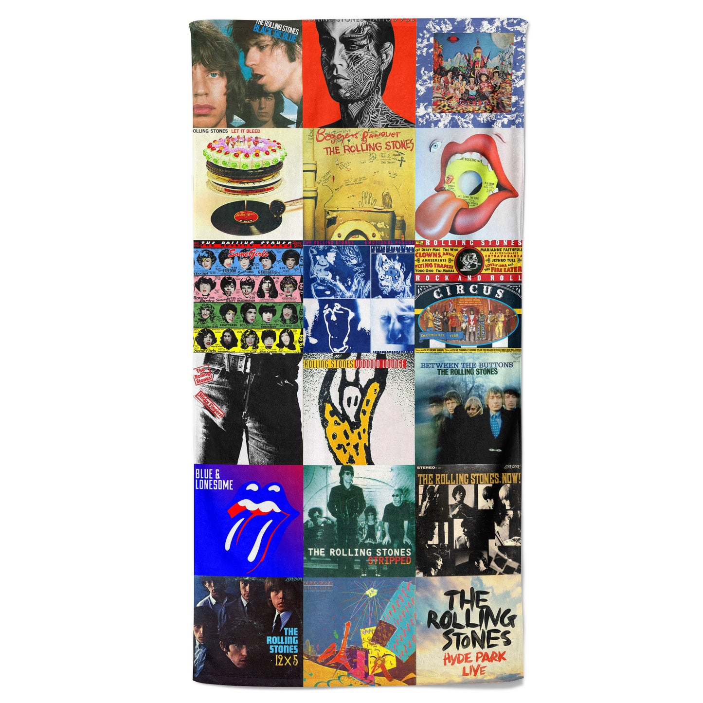 The Rolling Stone Beach Towel – Album Cover Collage Classic Rock Towel