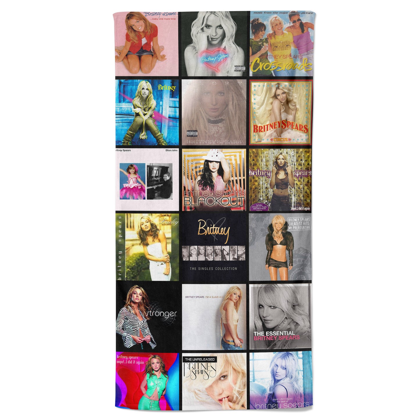 Britney Spears Beach Towel – Album Cover Collage Pop Star Towel