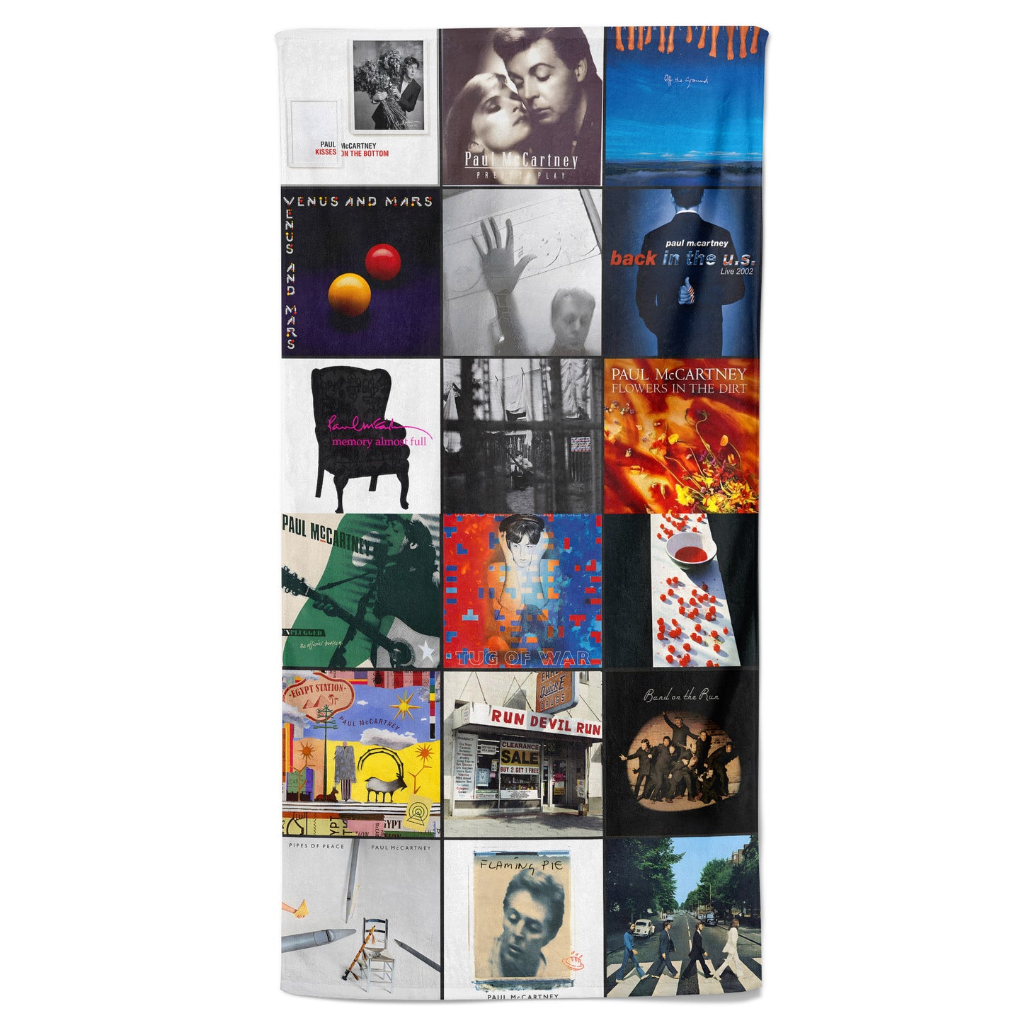 Paul McCartney Beach Towel – Album Cover Collage Classic Rock Towel