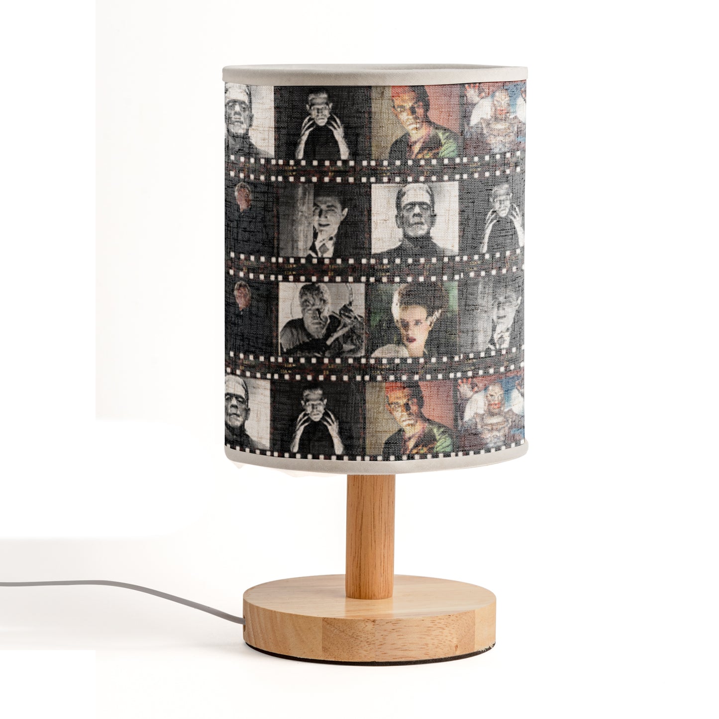 Frankenstein Film Reel Table Fabric Lamp – Classic Horror Movie Design