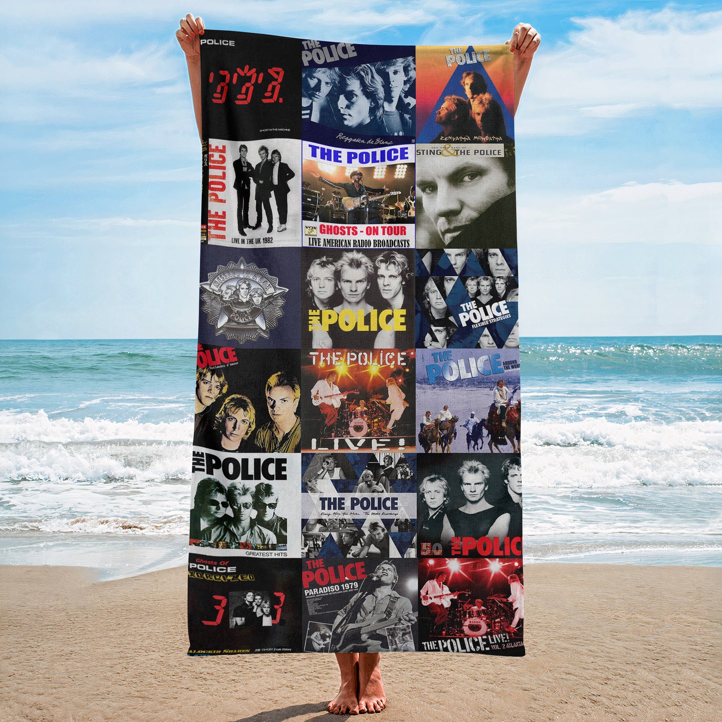 The Police Beach Towel – Album Cover Collage Classic Rock Towel