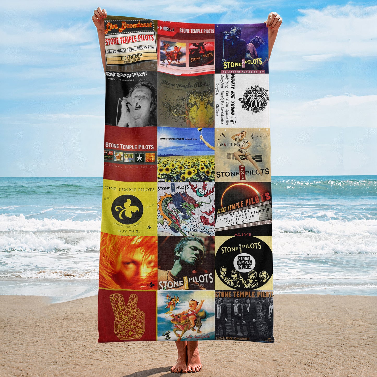 Stone Temple Pilots Beach Towel – Album Cover Collage Classic Rock Towel