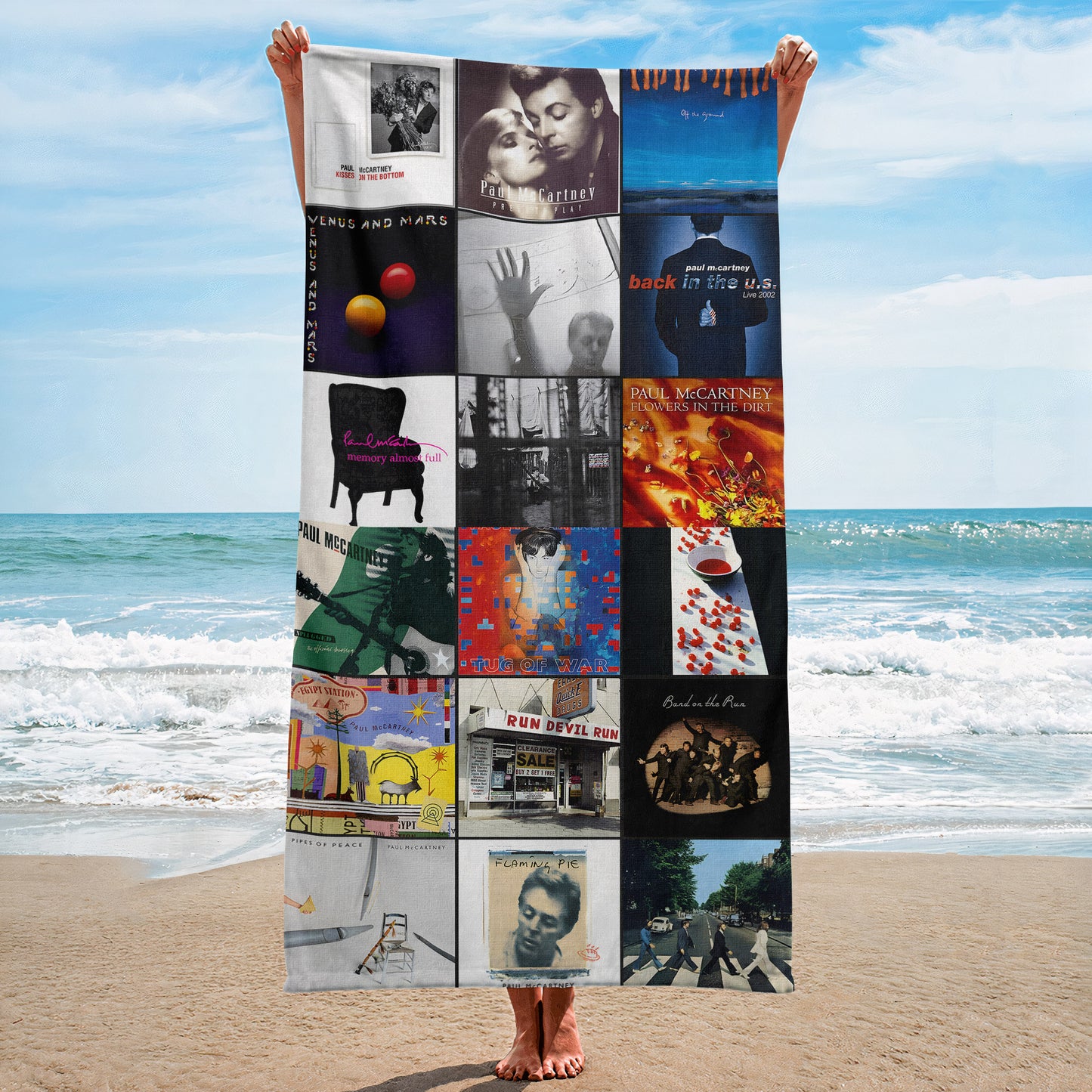 Paul McCartney Beach Towel – Album Cover Collage Classic Rock Towel