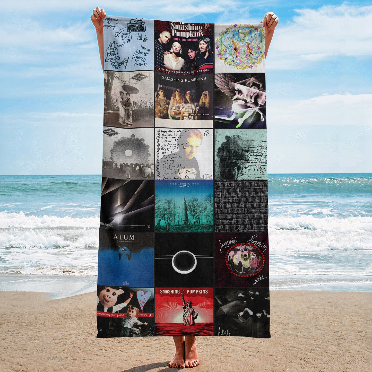 The Smashing Pumpkins Beach Towel – Album Cover Collage Classic Rock Towel