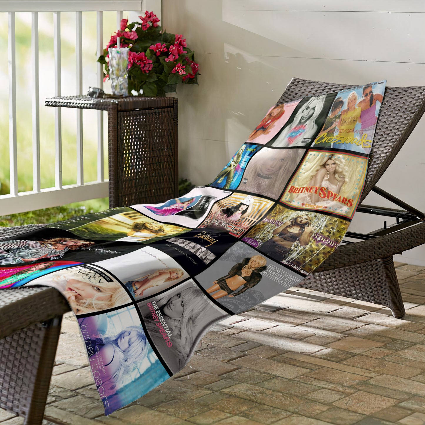 Britney Spears Beach Towel – Album Cover Collage Pop Star Towel