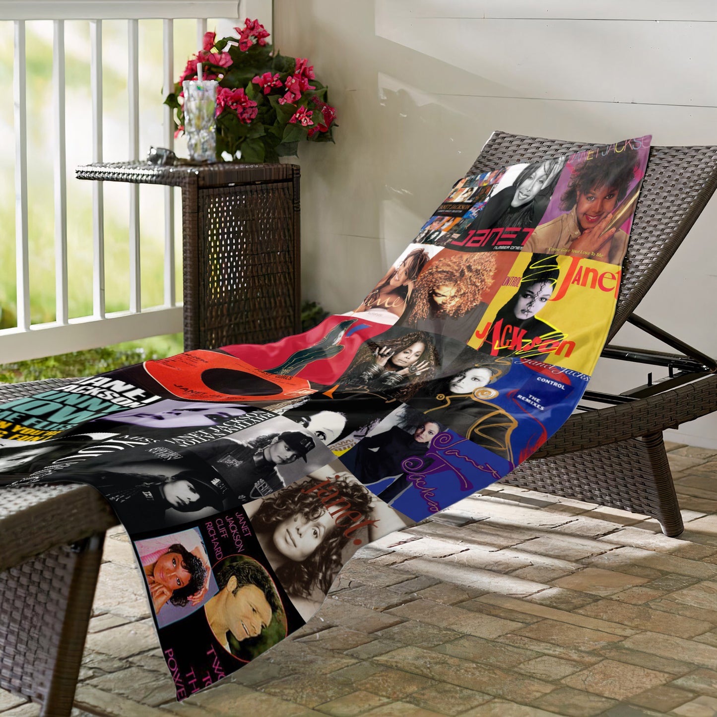 Janet Jackson Beach Towel – Album Cover Collage Pop and R&B Towel