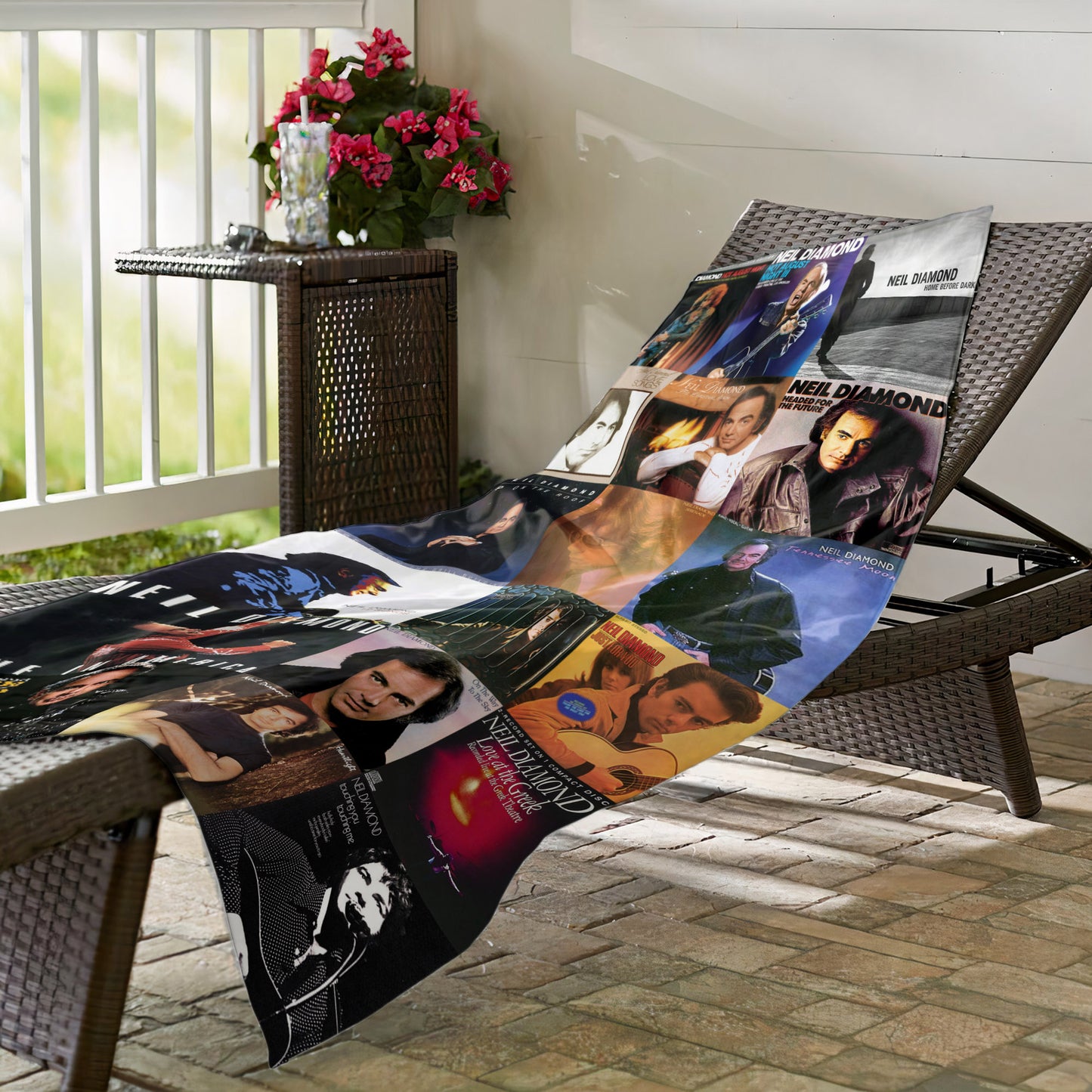Neil Diamond Beach Towel – Album Cover Collage Pop Rock Towel