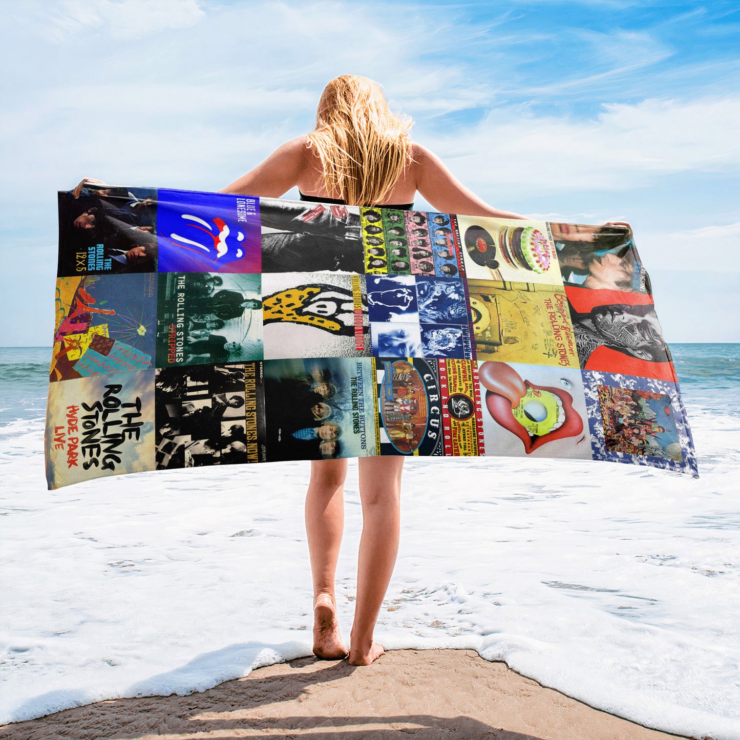 The Rolling Stones Beach Towel – Album Cover Collage Classic Rock Towel