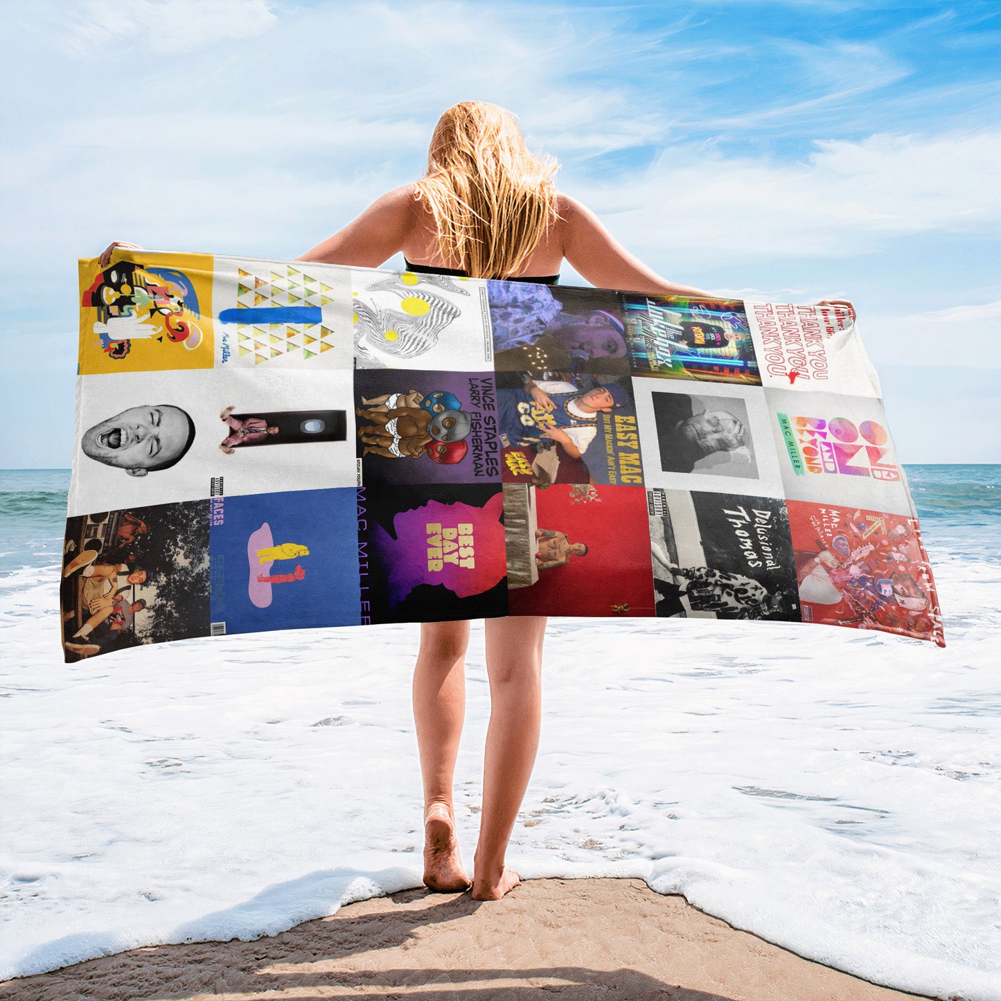 Mac Miller Beach Towel – Album Cover Collage R&B Hip-Hop Towel