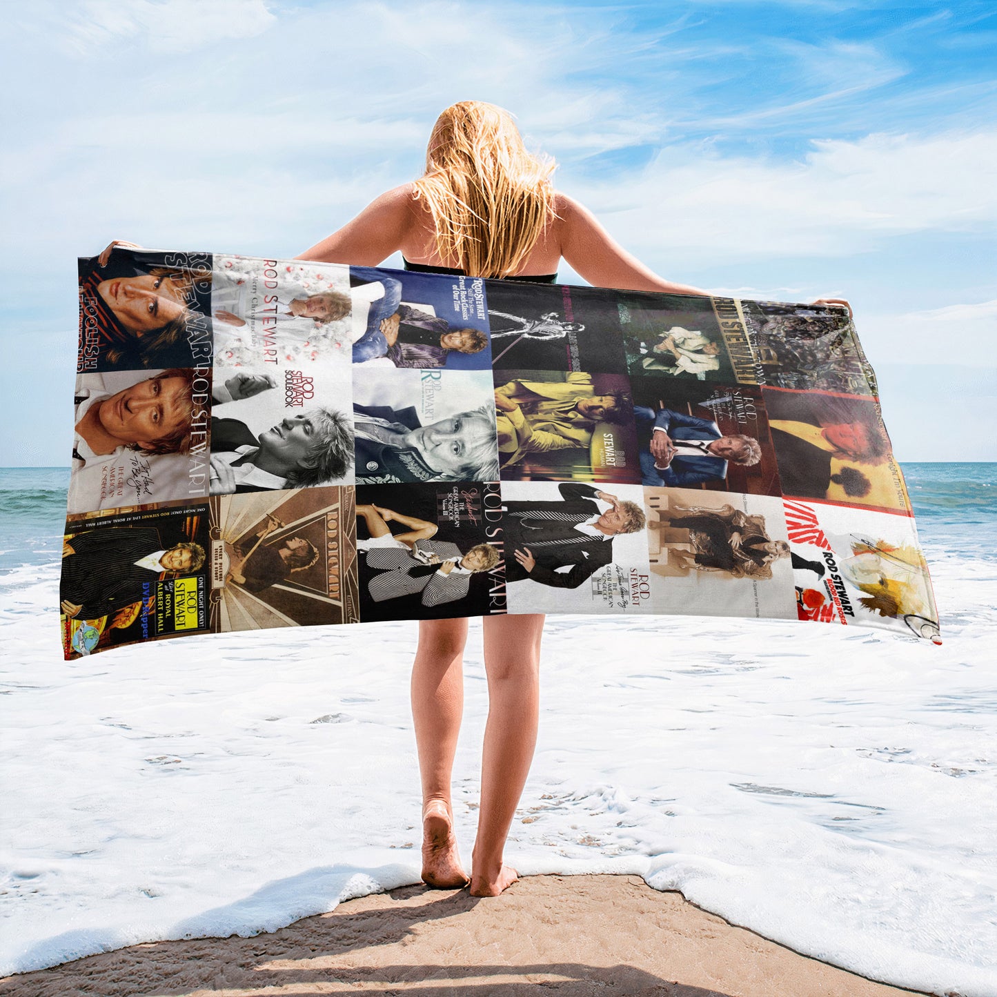 Rod Stewart Beach Towel – Album Cover Collage Classic Rock Towel