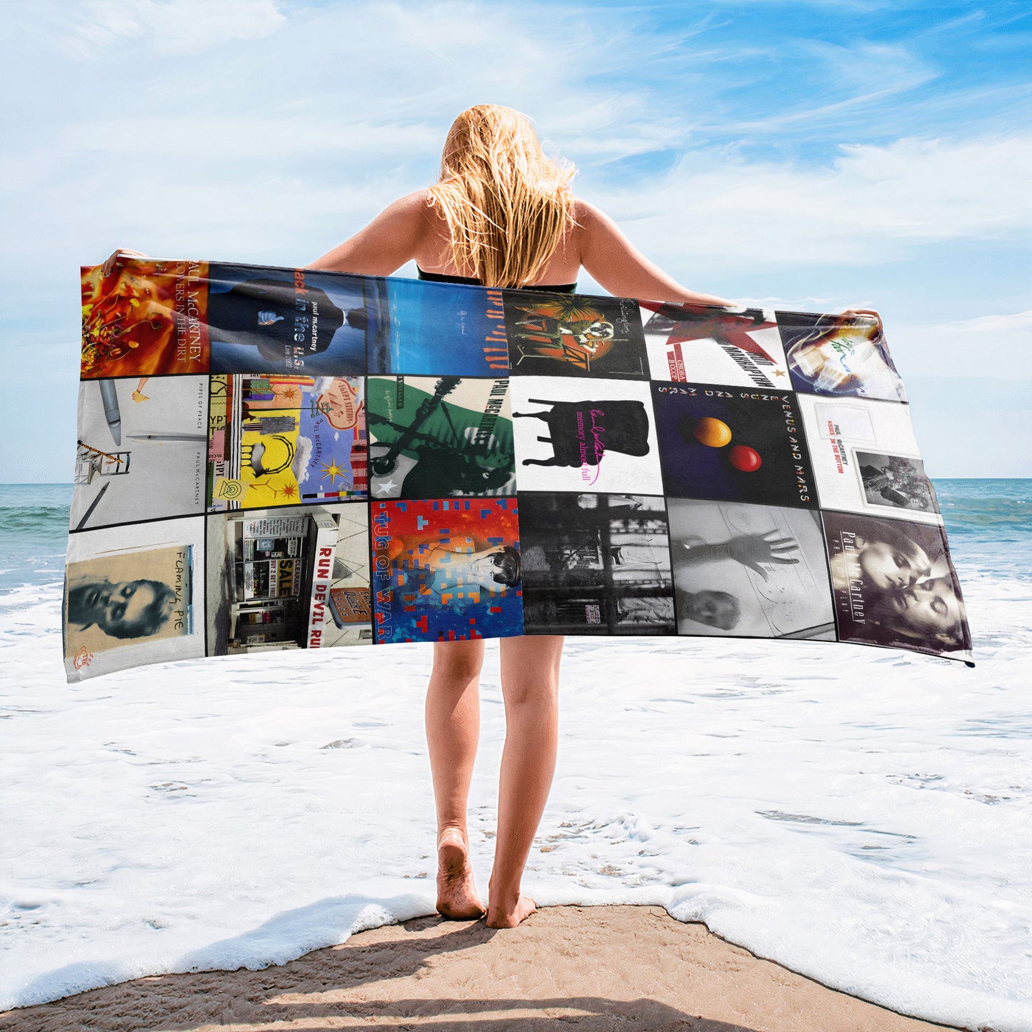 Paul McCartney Beach Towel – Album Cover Collage Classic Rock Towel