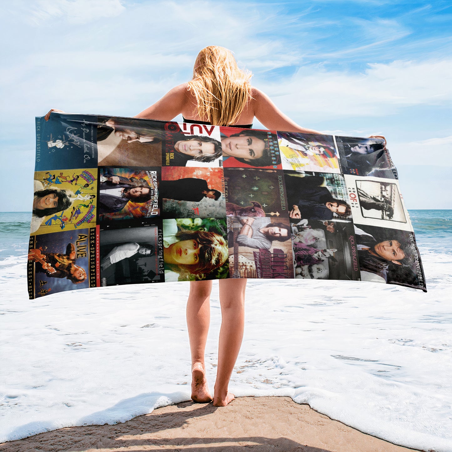 Rick Springfield Beach Towel – Album Cover Collage Classic Rock Towel