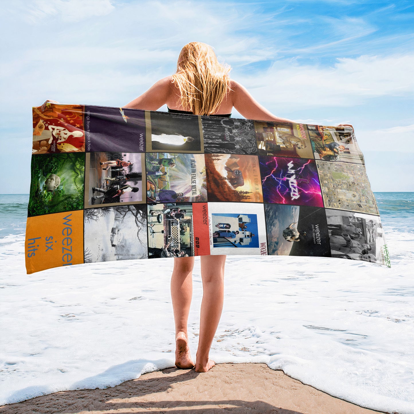 Weezer Beach Towel – Album Cover Collage Classic Rock Towel